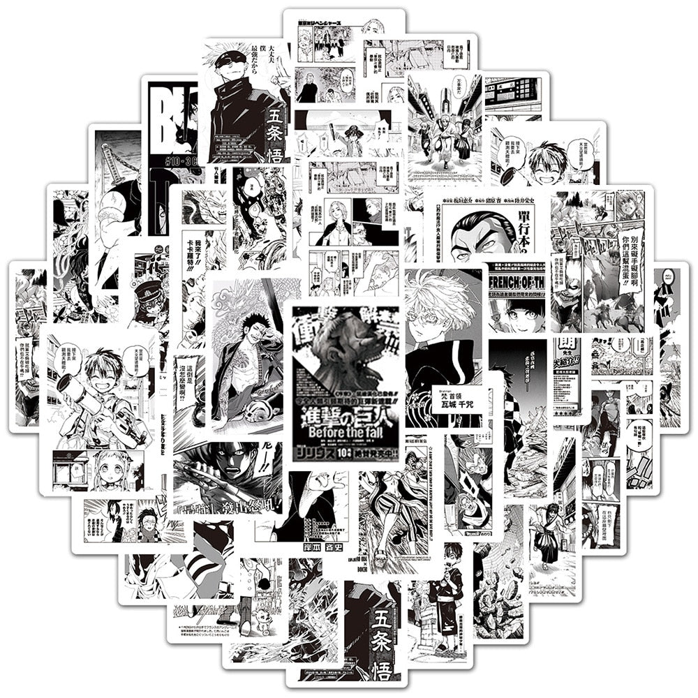 Mix Manga Black and White Stickers