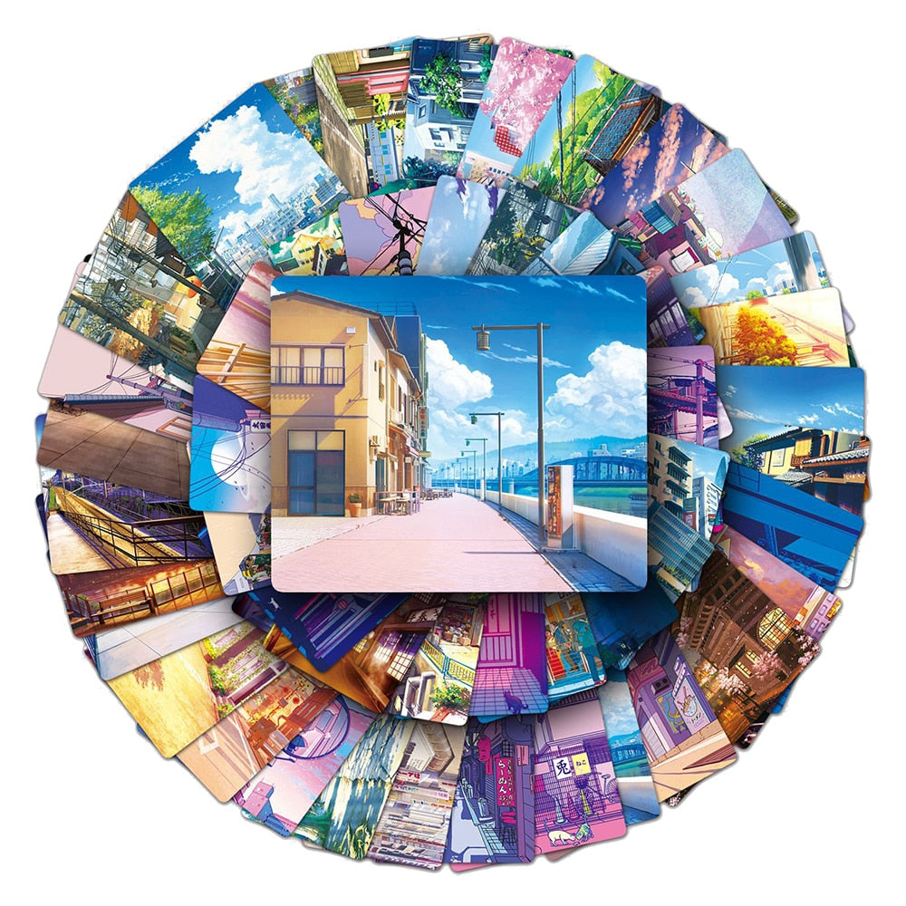 Anime Aesthetic Street View Landscape Stickers